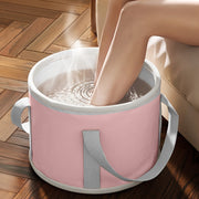 Foot Spa Bath Bucket Foldable Travel Pink Grey Non-Toxic Ergonomic Handles