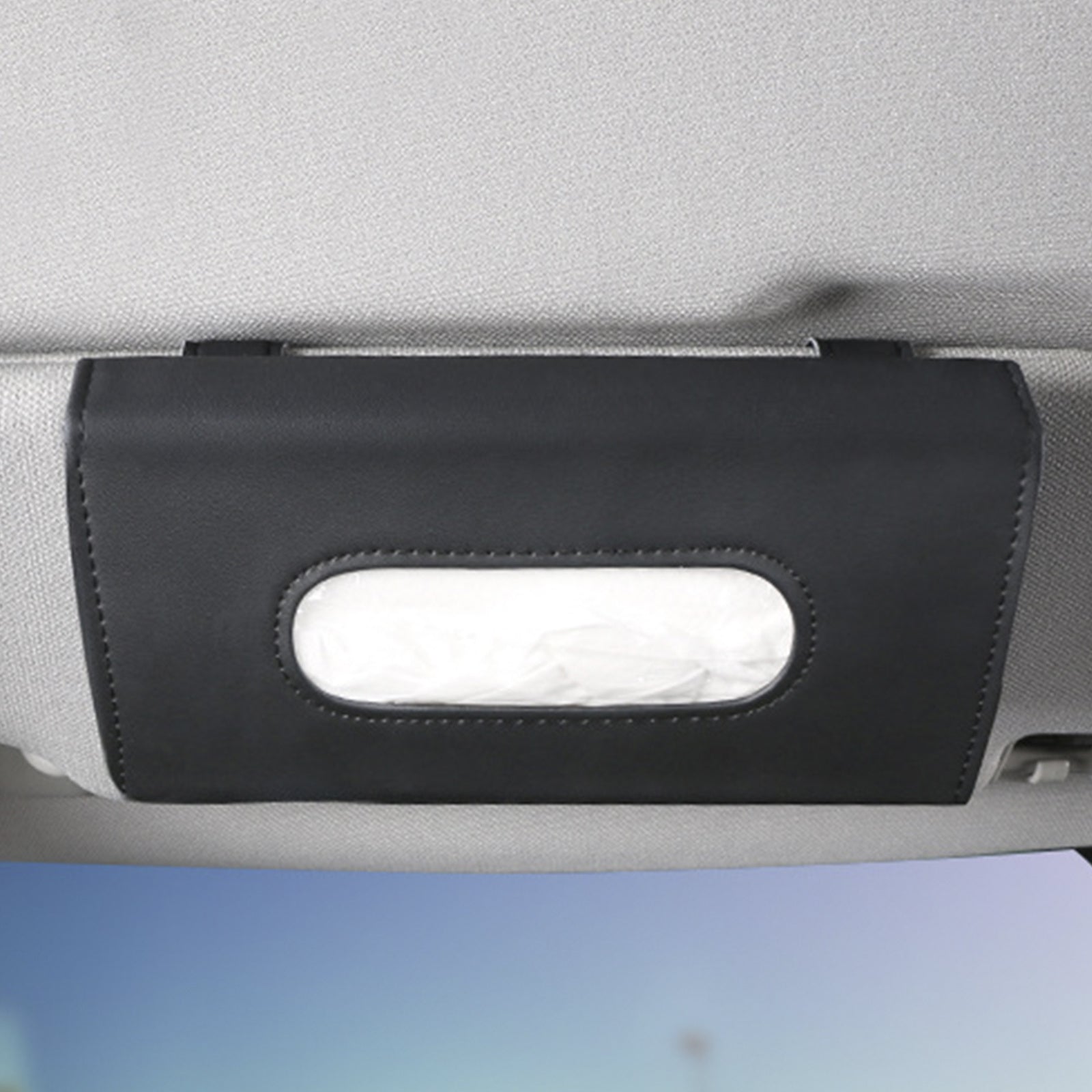 Car Sunshade Paper Towel Box Organizer Mounted Pull-Out Carton