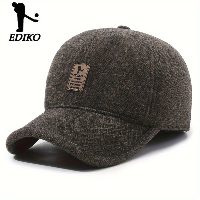 Gorra de béisbol de invierno para hombre con orejeras, forro de felpa, resistente al viento y para exteriores