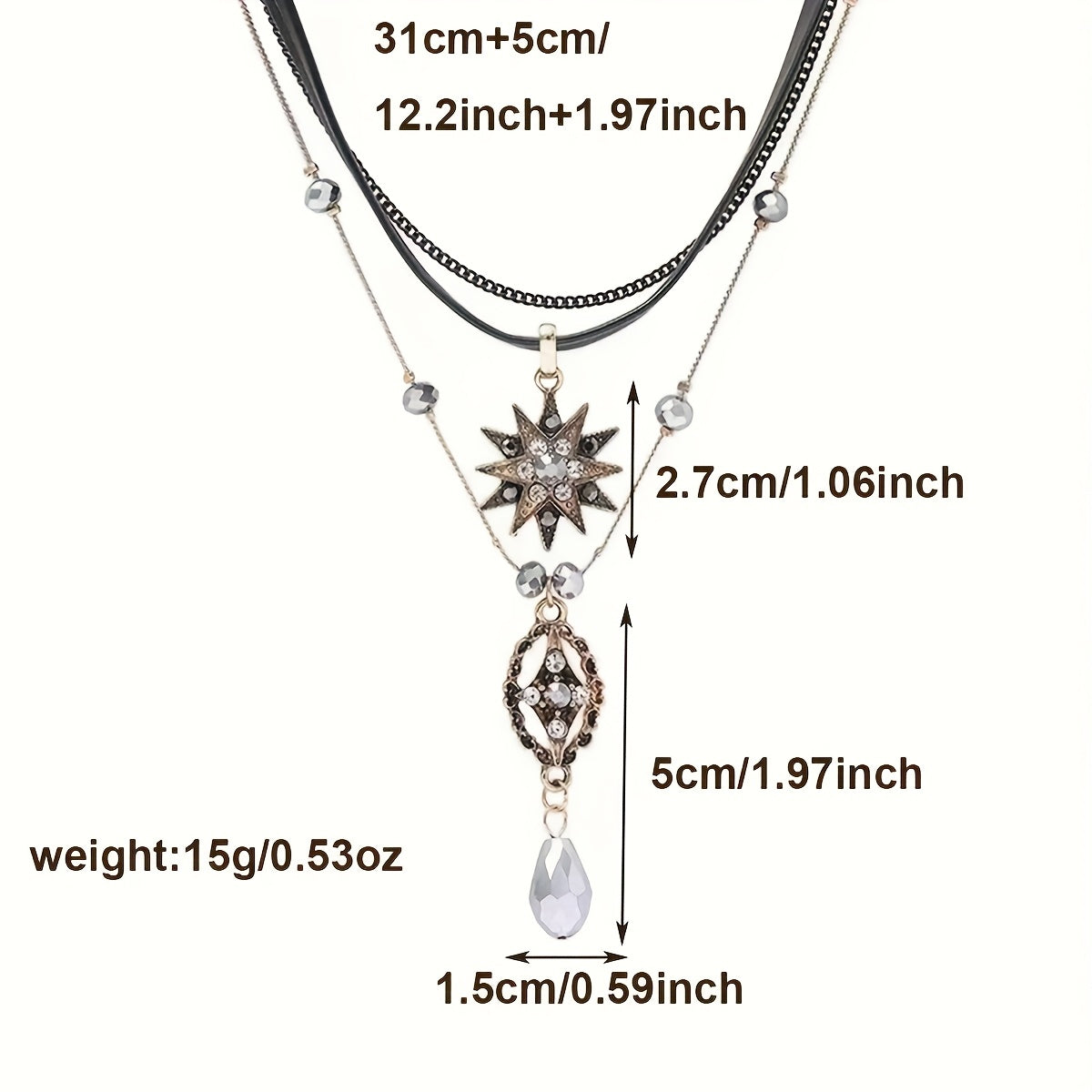 Multi-Layer Alloy Clavicle Chain Necklace for Women Party and Celebration