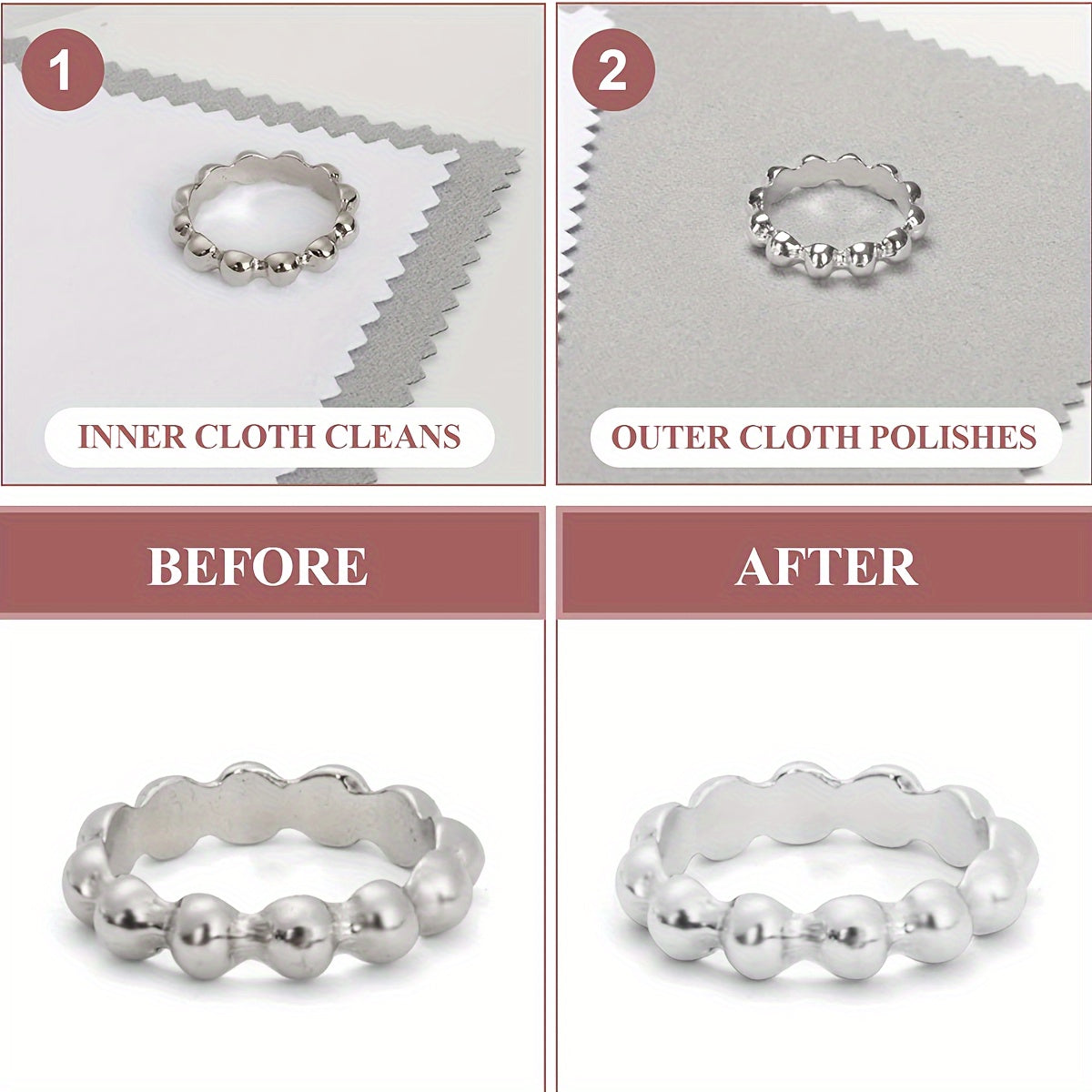 Jewelry Cleaning Cloth Large Polishing Cloth for Gold Silver and Tableware