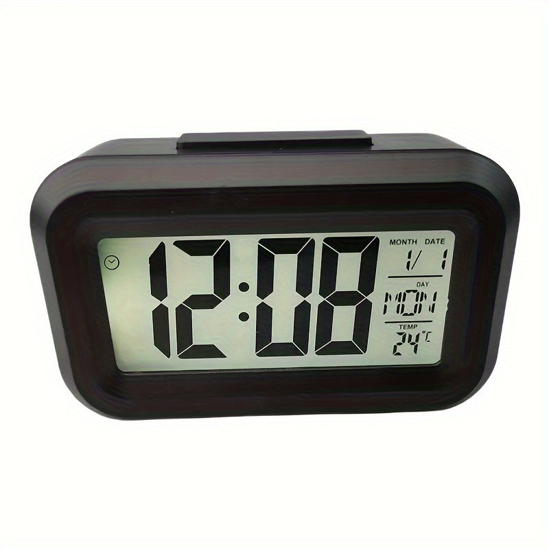 Digital Alarm Clock with Night Light Music Snooze Calendar and Thermometer