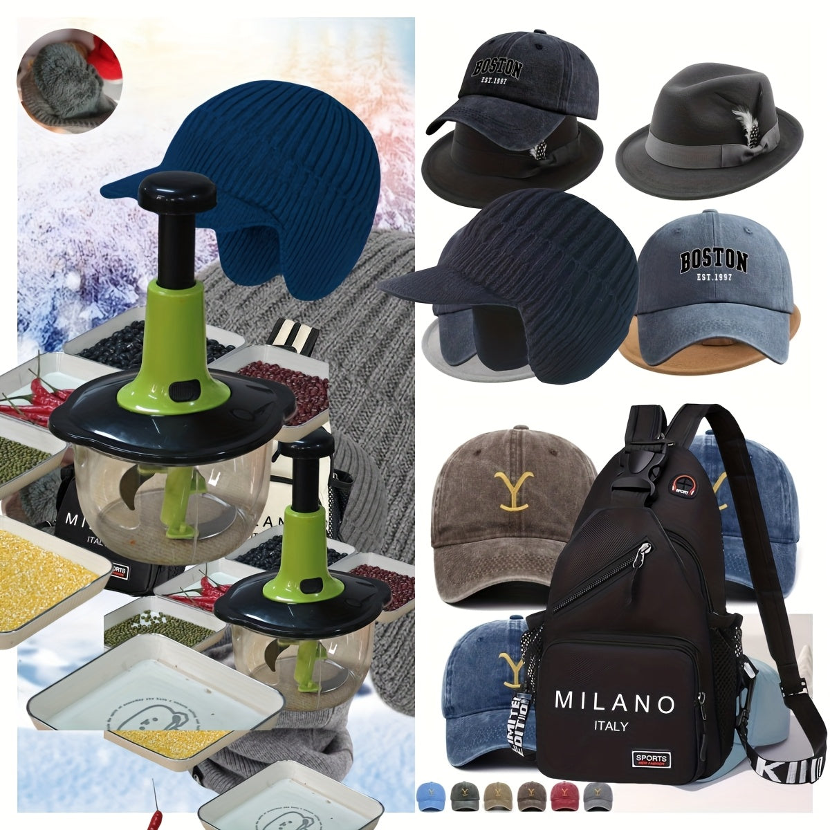 Metal Hand Food Chopper with Straight Blade Edge for Vegetables Fruits Herbs