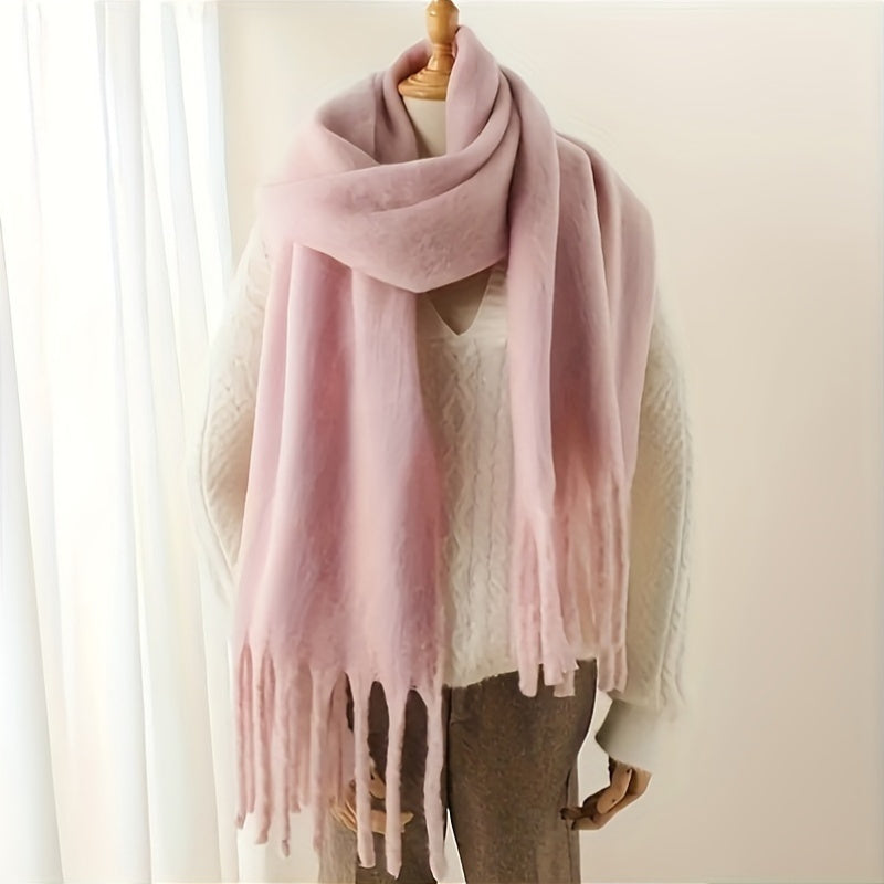 Women's Boho Style Polyester Scarf Coarse Knit Warm Windproof Multi-Functional Fashion Accessory