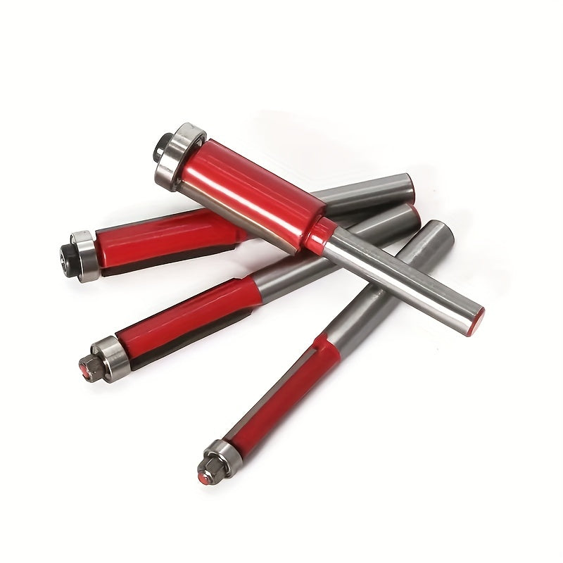 4pcs Woodworking Flush Trim Router Bit Set Bearing Trimming Knives for Precision