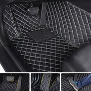 Car Floor Mats Three-Piece Set Leather All-Weather Durable Easy to Clean