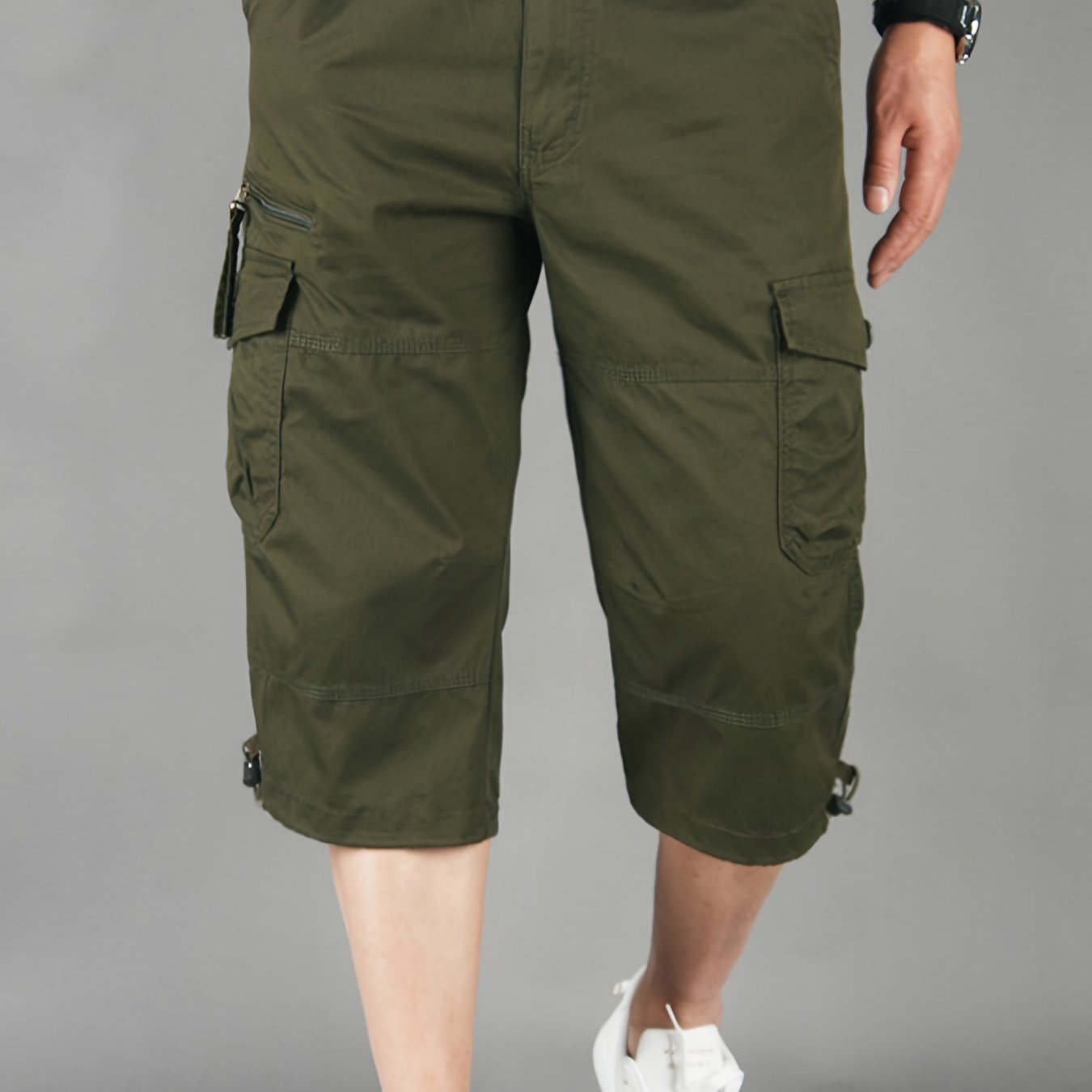 Men's Cotton Cargo Shorts for Hiking Cycling Summer Casual Loose Fit