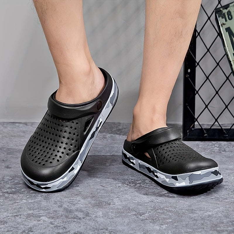 Men's Breathable Fabric Slip-On Clogs for Spring and Summer Non-Slip Casual Shoes