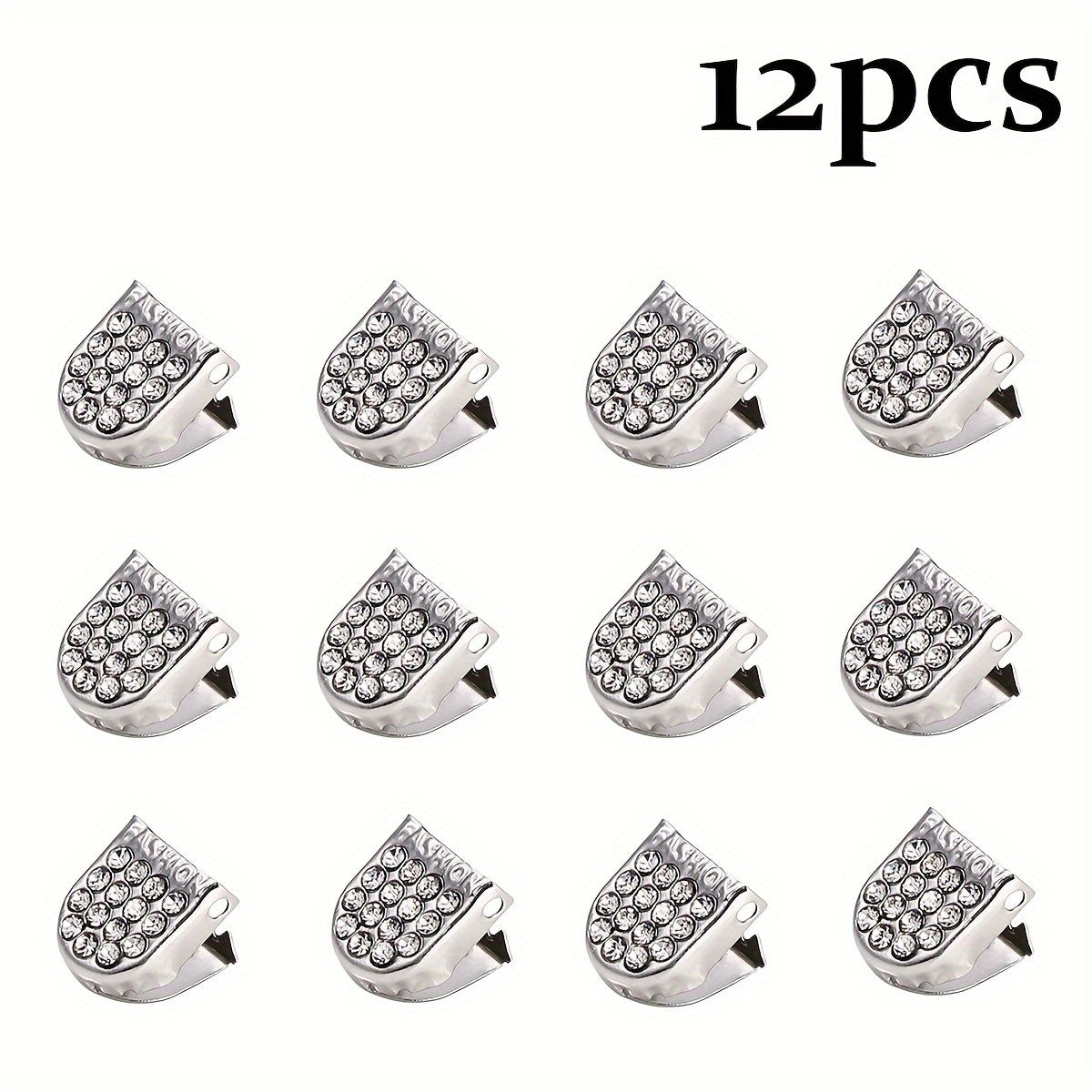 12PCS Stainless Steel Shoelace Clips for Easy Fastening, Durable, Secure Fit