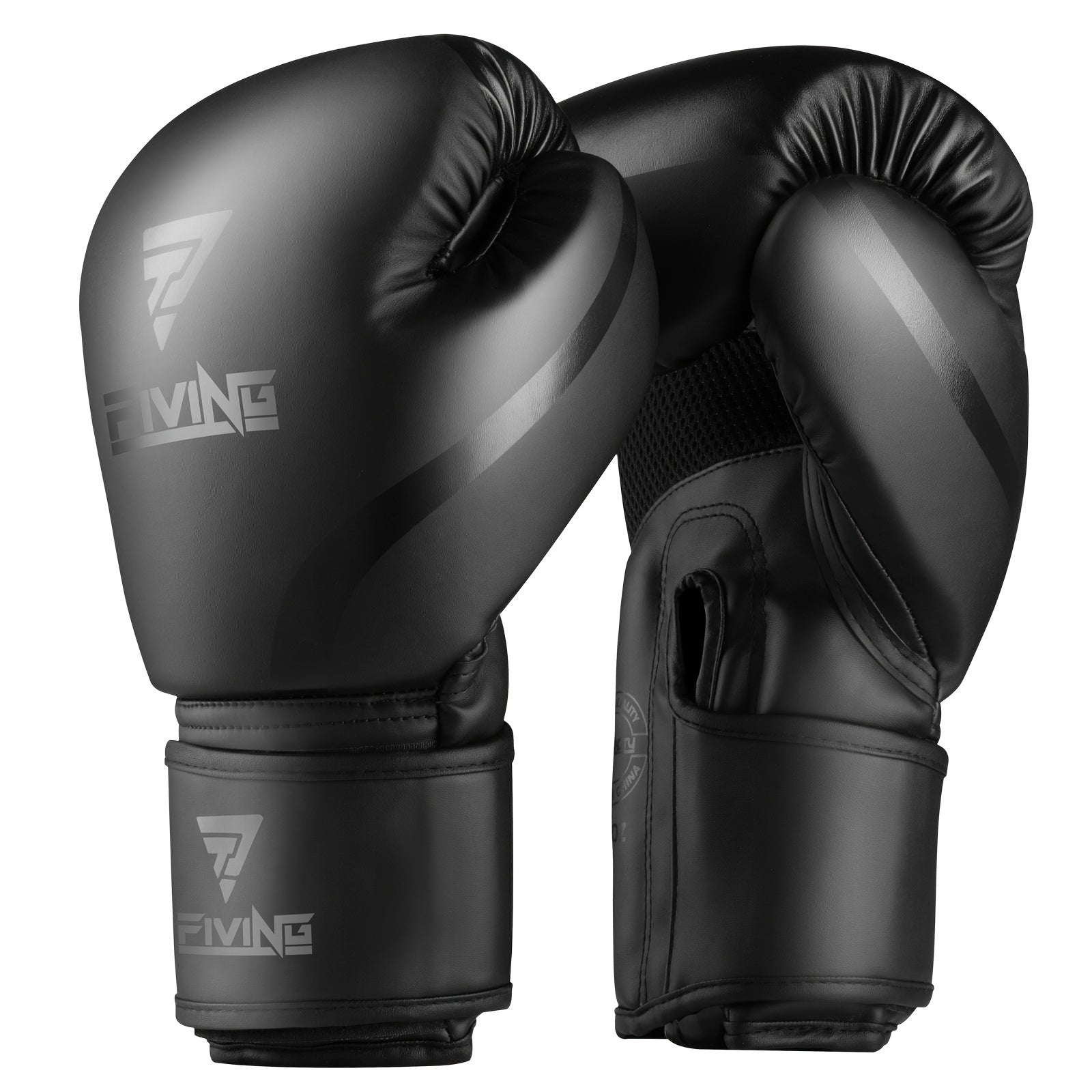 Adult Faux Leather Boxing Gloves for MMA and Kickboxing Black