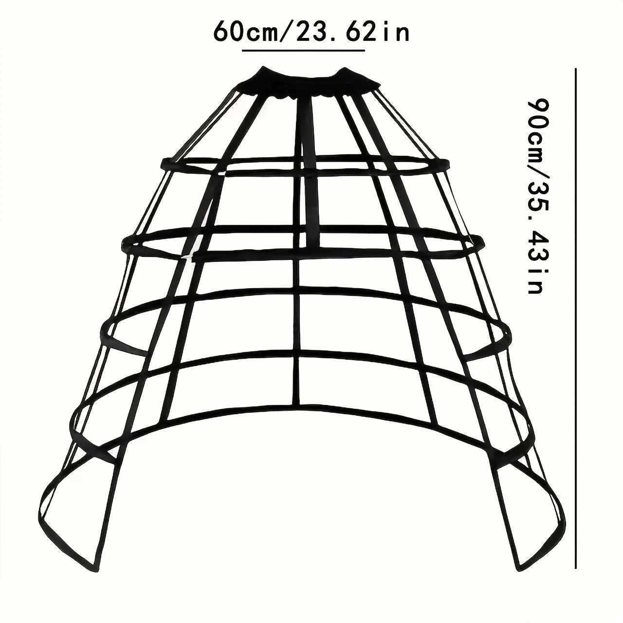 Plus Size Romantic Princess Bridal Petticoat 5-Hoop Split Style for Wedding and Lolita