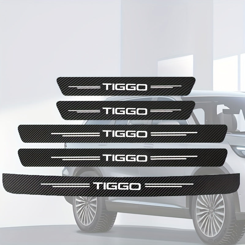 Car Car Door Sill Carbon Fiber Sticker Side Anti Scratch Tape Set