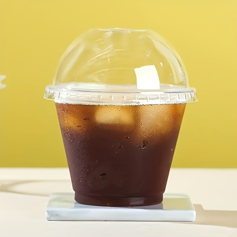 Disposable Plastic Cups with Dome Lids Pack of 50 or 100 for Ice Cream Desserts