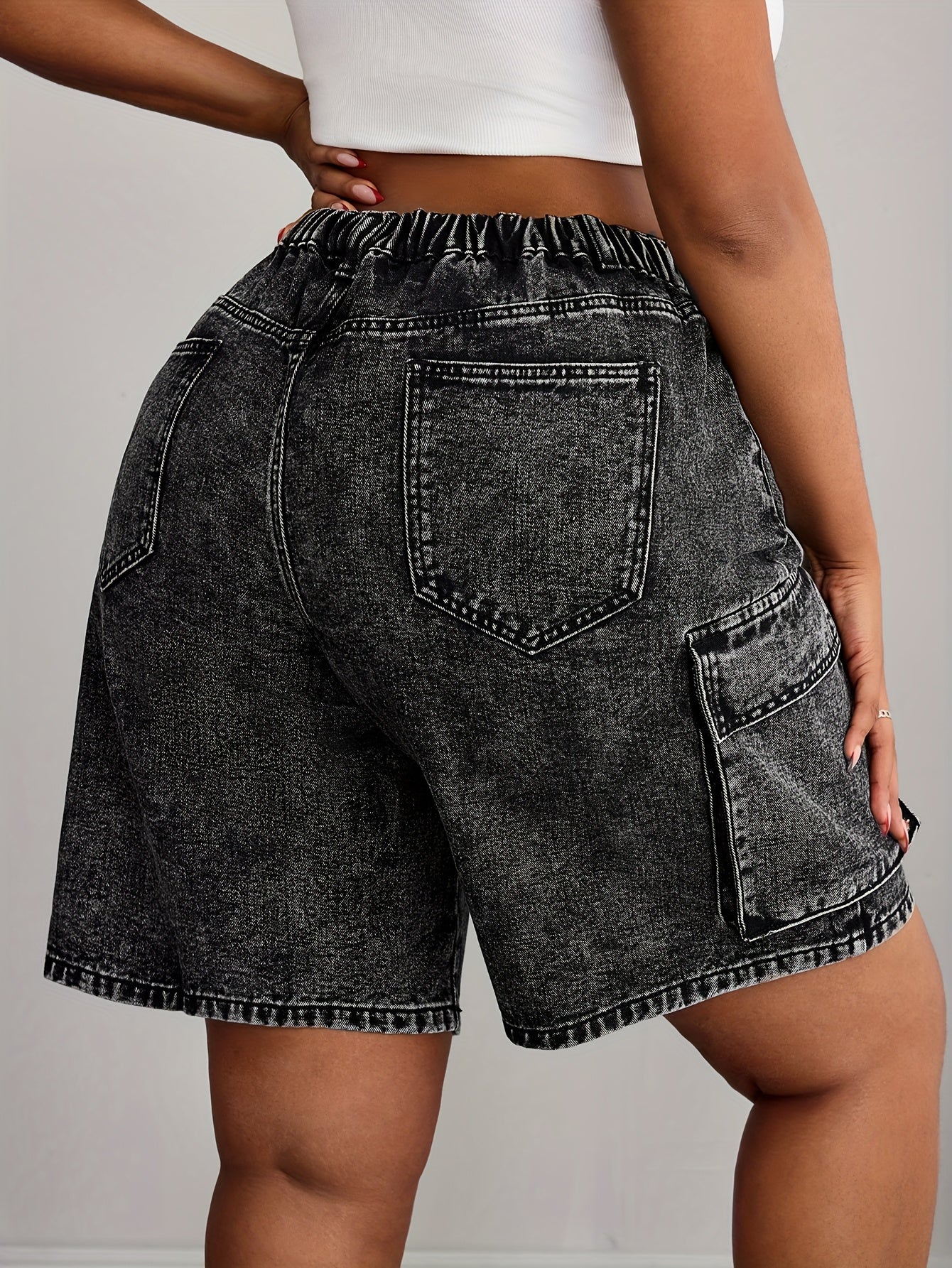 Women's Denim Shorts Gray Casual Summer Wear