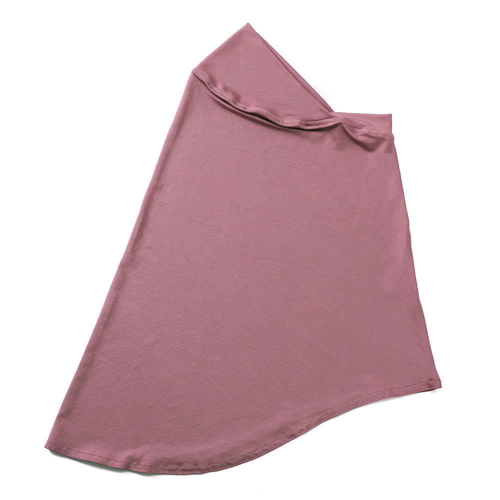 Ladies' Stretch Hijab Scarf Soft Breathable Polyester Lace Trim Full Chin Coverage in Multiple Colors