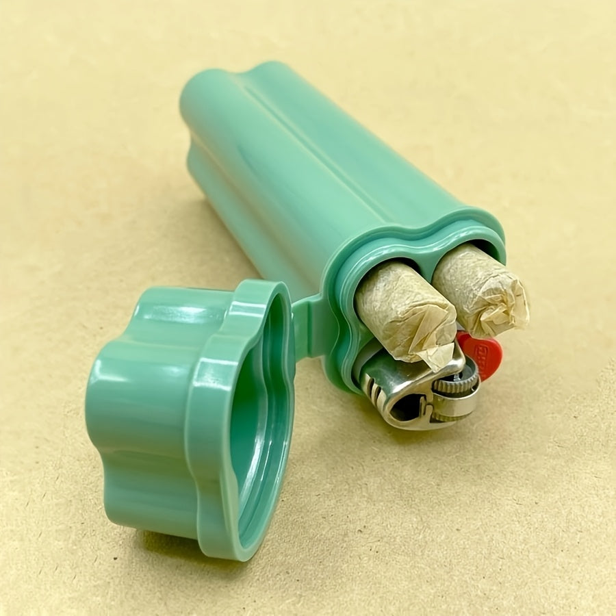 Men Women Unisex Metal Cigarette Case with Lighter and Accessories Storage