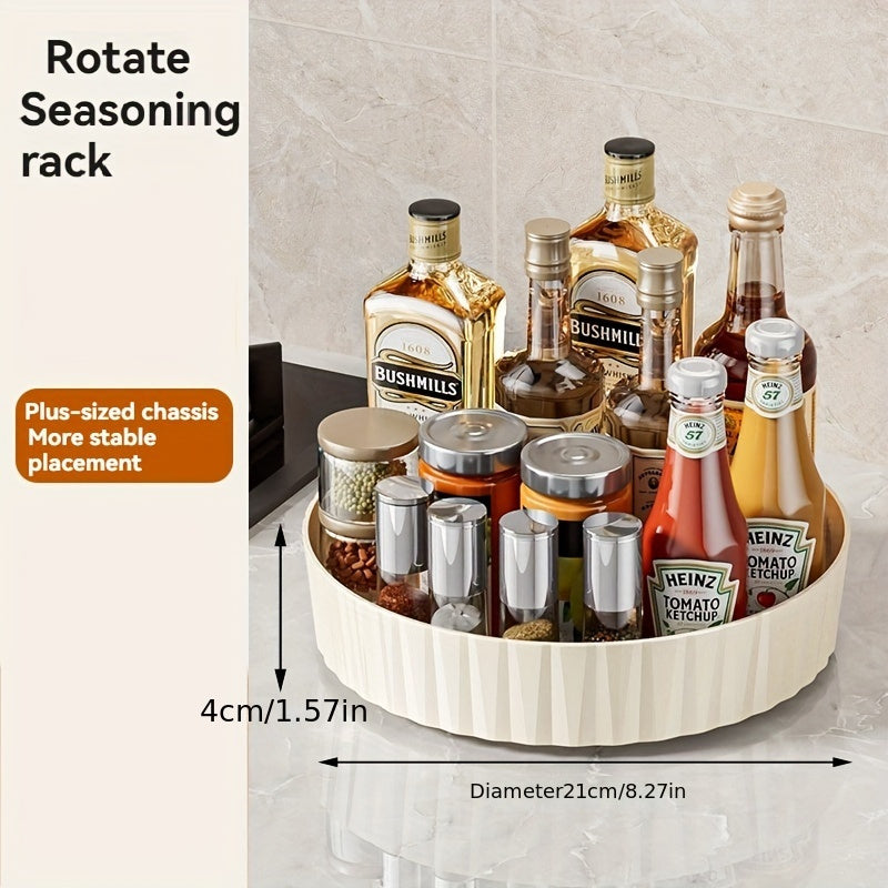 Light Luxury Rotating Storage Rack with Transparent Spice and Desktop Organizer