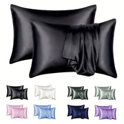 Silky Soft Satin Pillowcase Breathable Skin-Friendly Cooling Solid Colors