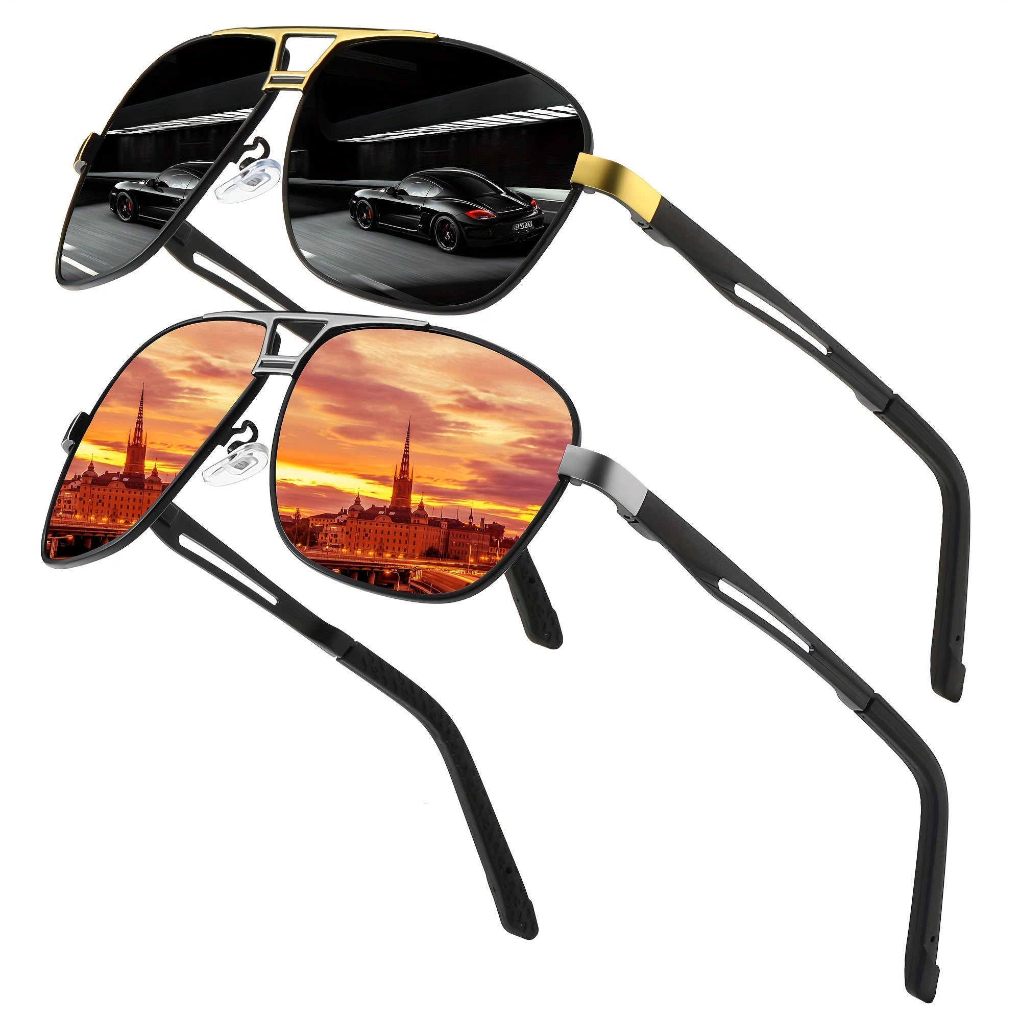 Oval Frame Polarized Sunglasses for Men Women UV Protection Travel Outdoor