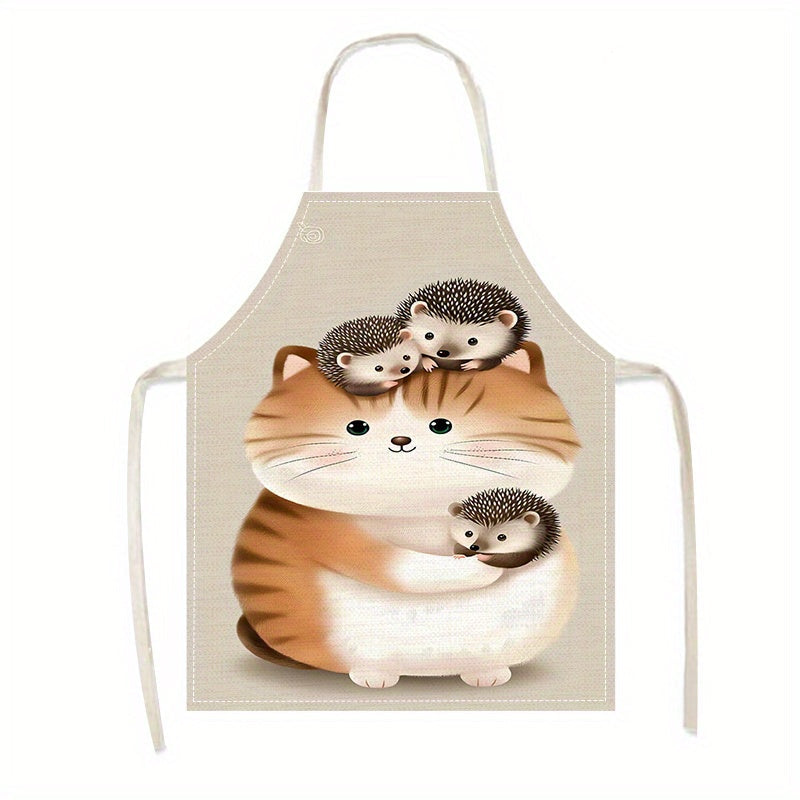 Kattalar uchun mato apron, qo'llarsiz oshxona bib, pishirish va pishirish uchun