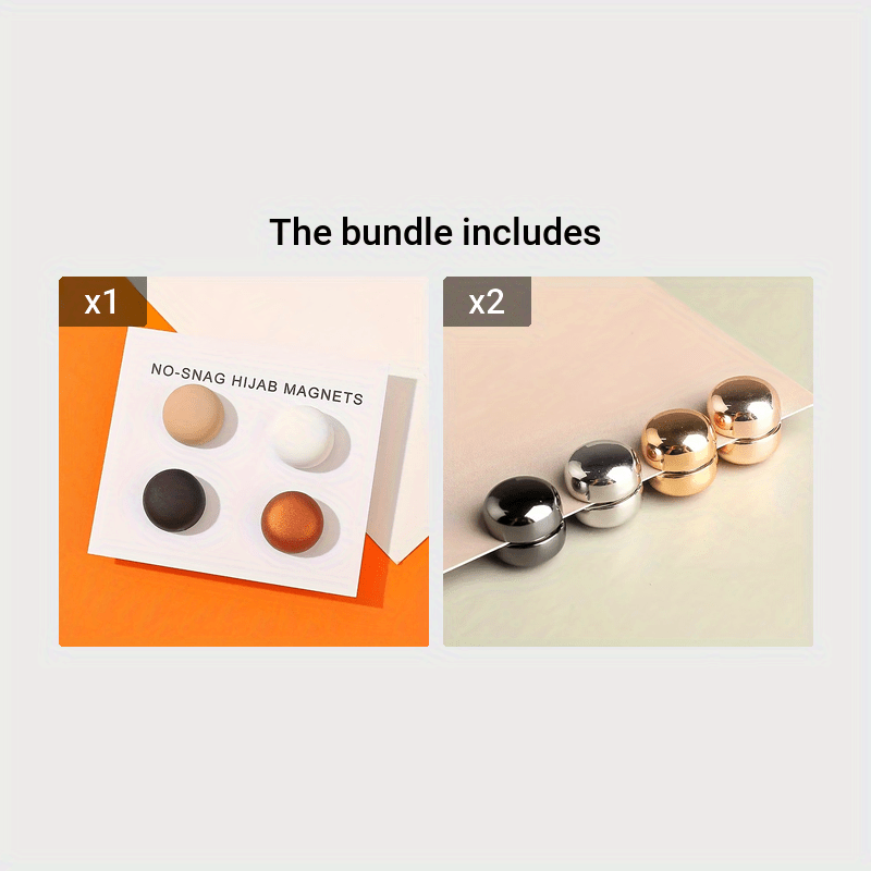 Set of 4 Multicolor Magnetic Scarf Buckles Accessories for Clothes