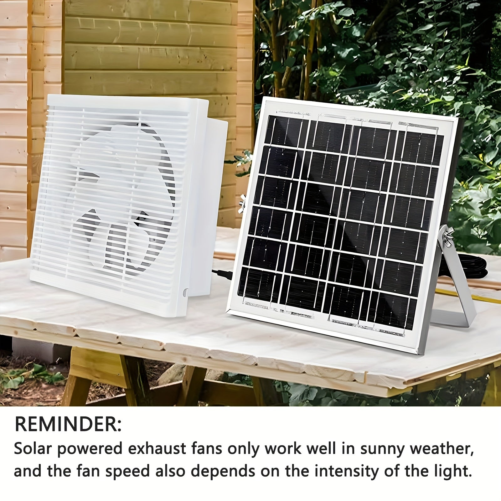 Solar Ventilation Fan 20W Wall-Mount Greenhouse Garage Pet Coop Exhaust