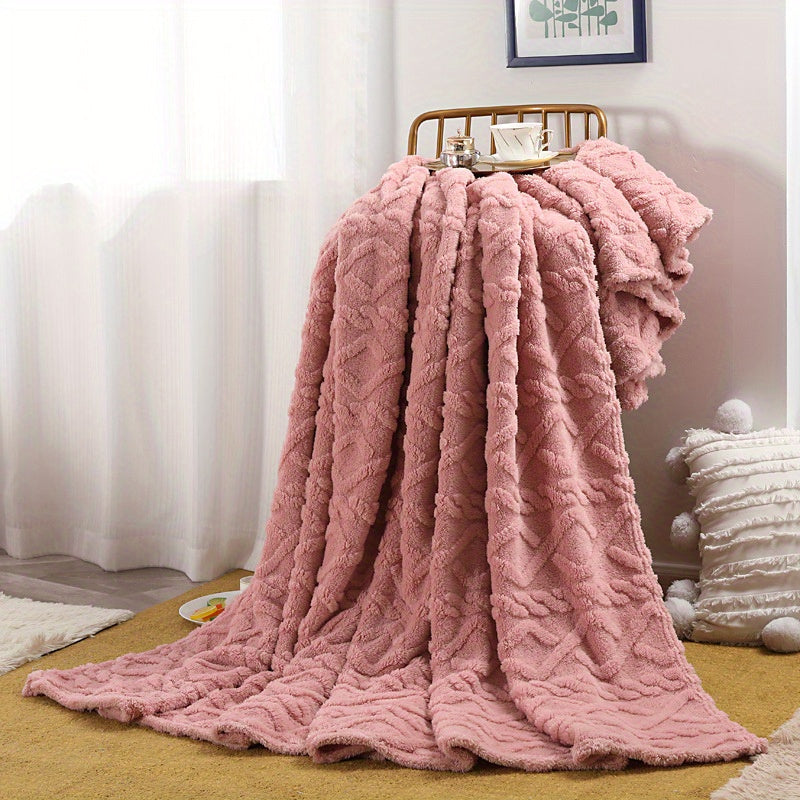 Lamb Fleece Blanket Plush Cozy Thick Material for Bed Couch Travel