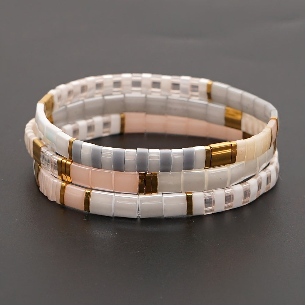 Pulsera de cuentas Miyuki Boho Chic para mujer, joyería elástica Tila