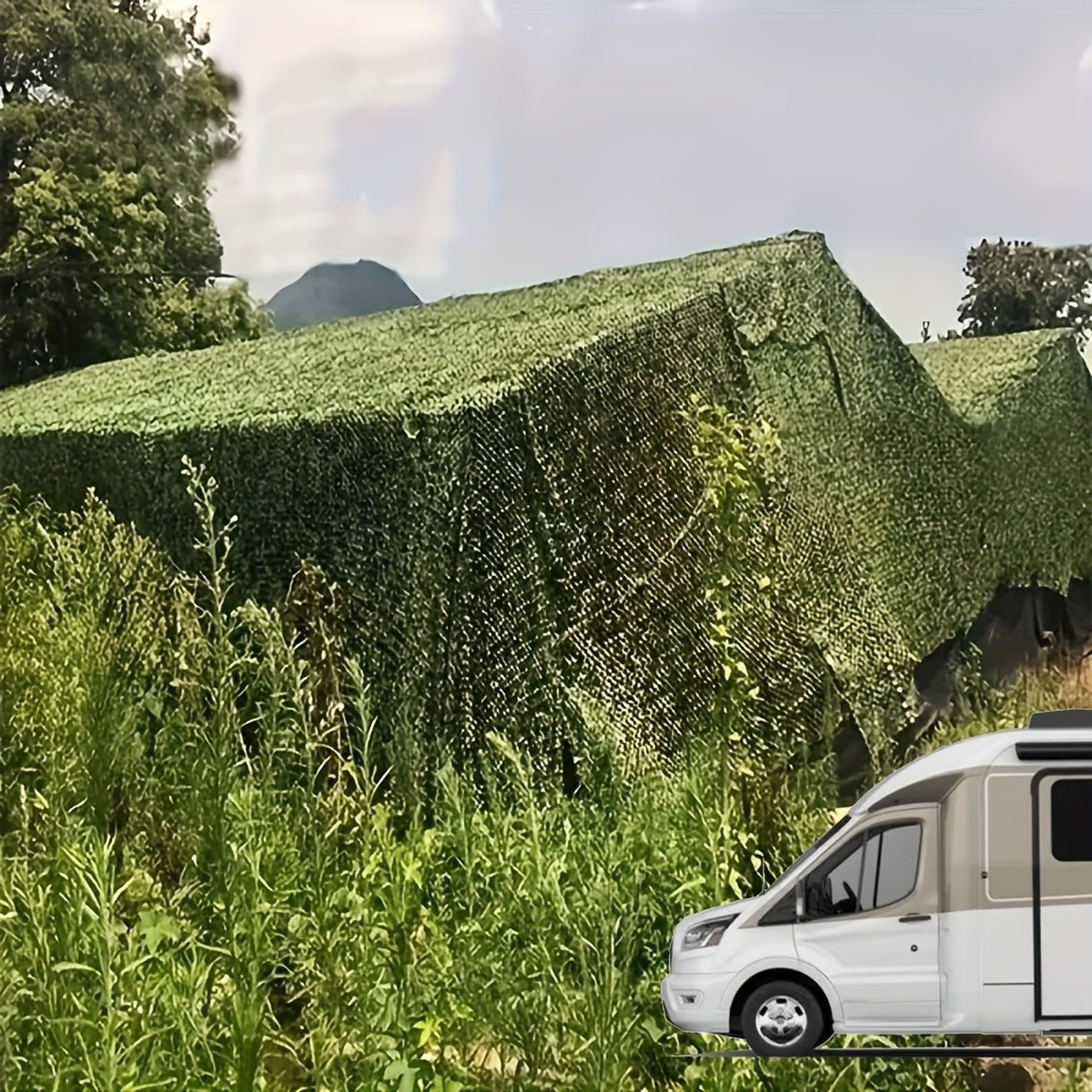 Camouflage Net 5x3m Sunshade Cloth for Outdoor Use Green Blue Brown