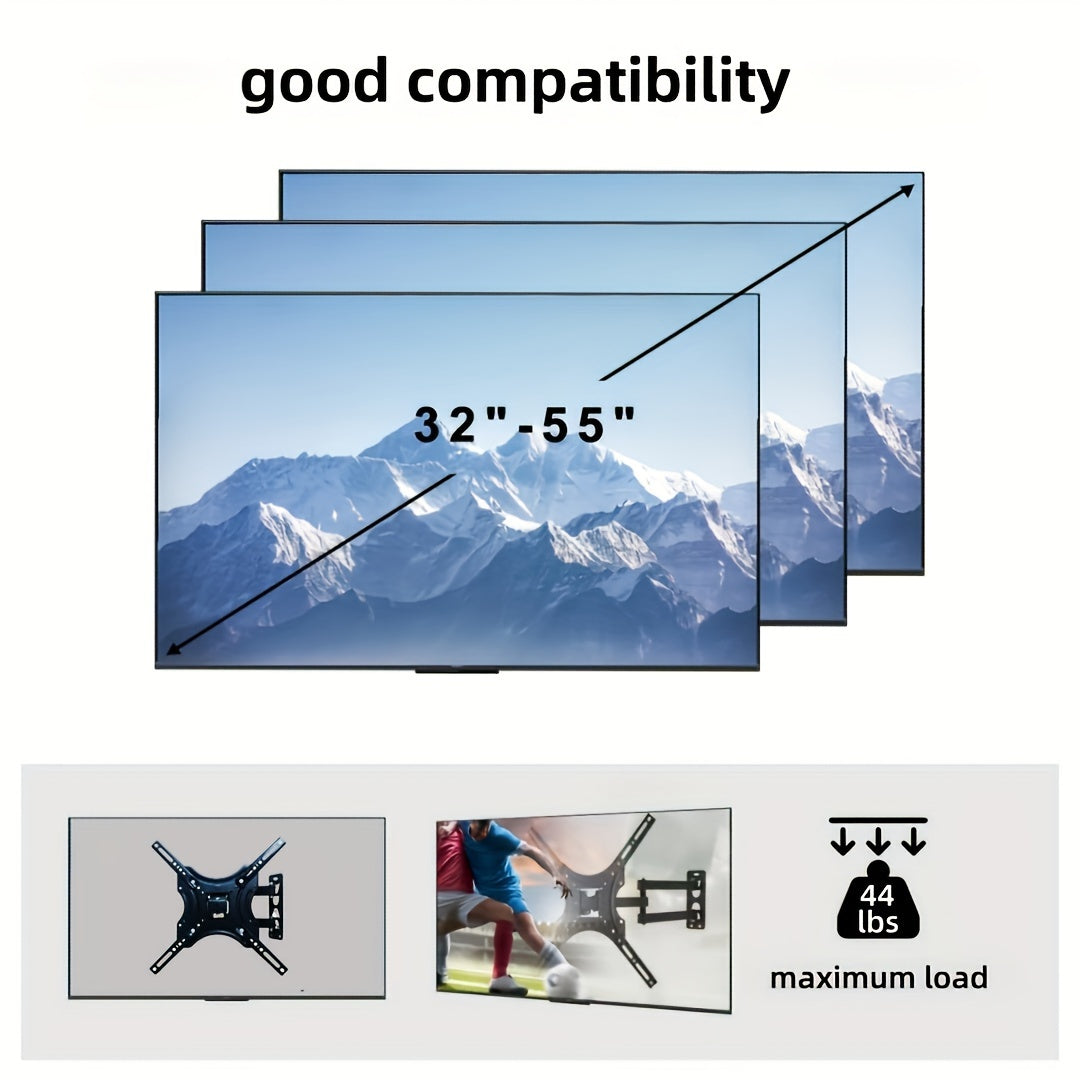 Black Full Motion TV Wall Mount for 14-55 Inch LED LCD Screens