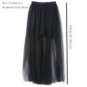 High-Waisted Sheer Tulle Skirt with Four Layers Romantic Ballet Skirt for Weddings