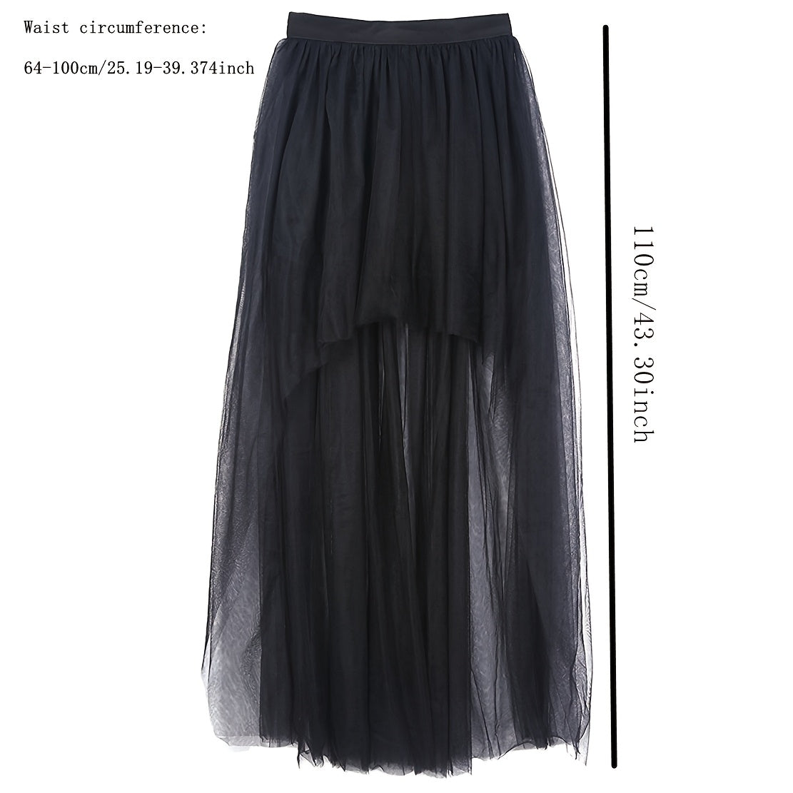 High-Waisted Sheer Tulle Skirt with Four Layers Romantic Ballet Skirt for Weddings
