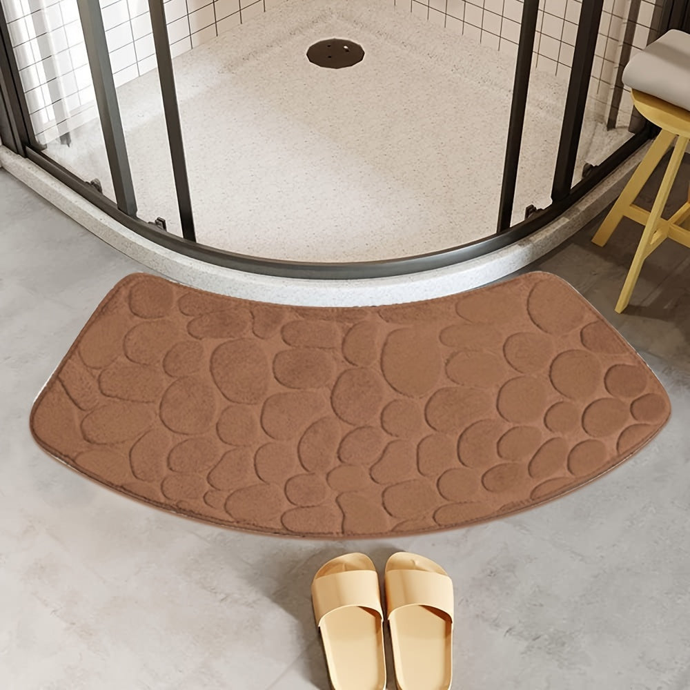 Alfombra de baño curva Pebble antideslizante, absorbente y de secado rápido