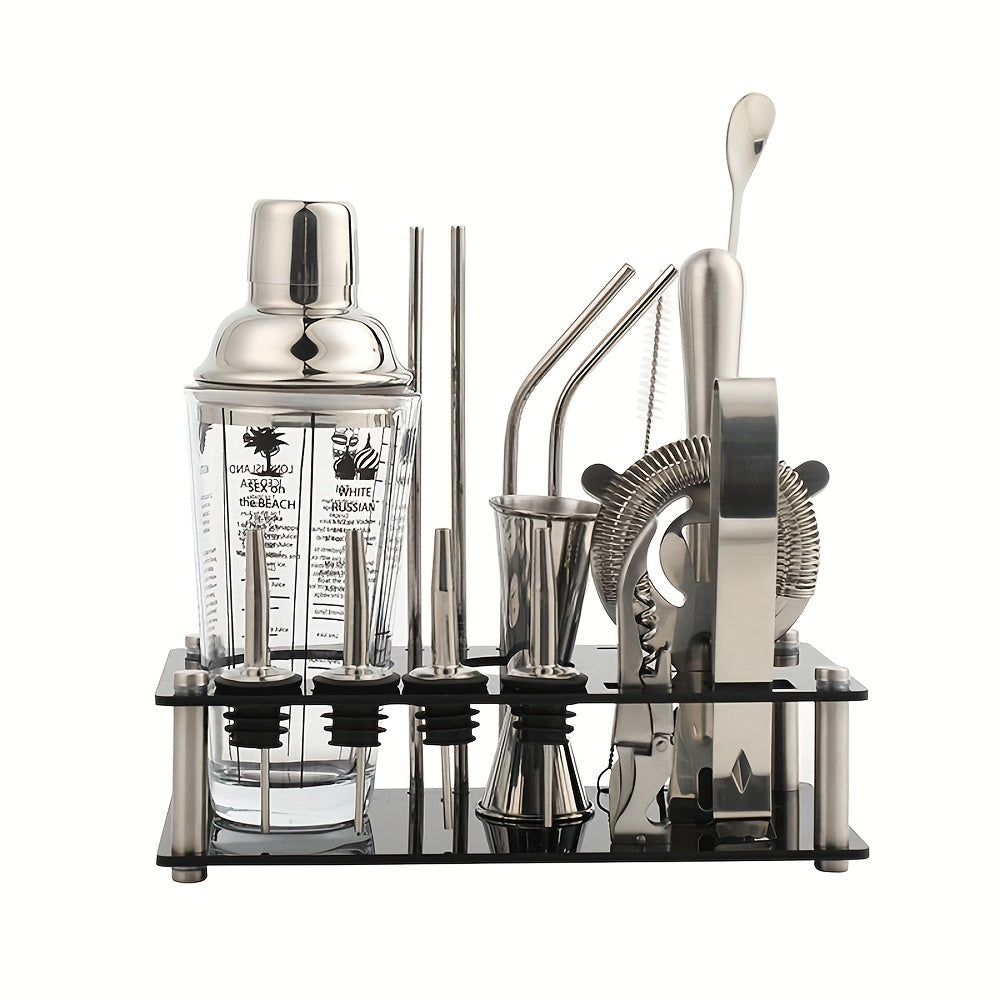 16-Piece Milk Tea Tools Set with Cocktail Mixers and Shaker Cup