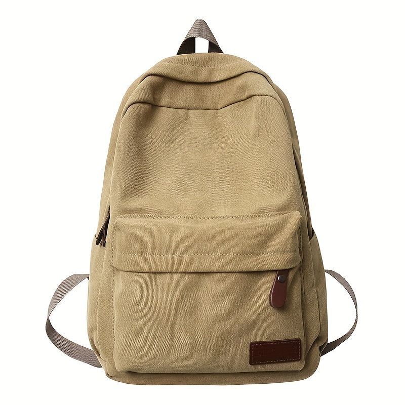 Canvas Backpack for Men Women with Adjustable Straps Fits 15-Inch Laptop for School Travel Work