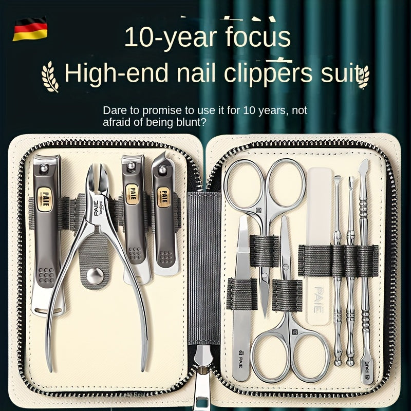 Stainless Steel Fingernail Clipper Set with Storage Case and Precise Blade