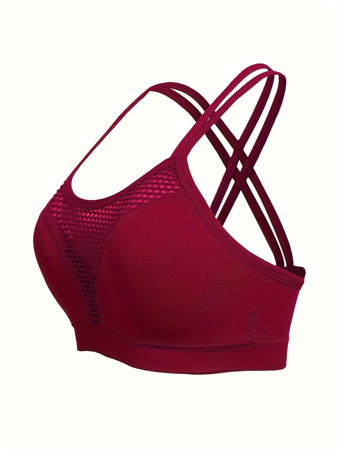 Бюстгальтер для спорта без швов, с беспроводной конструкцией и дышащим полым дизайном для полных размеров