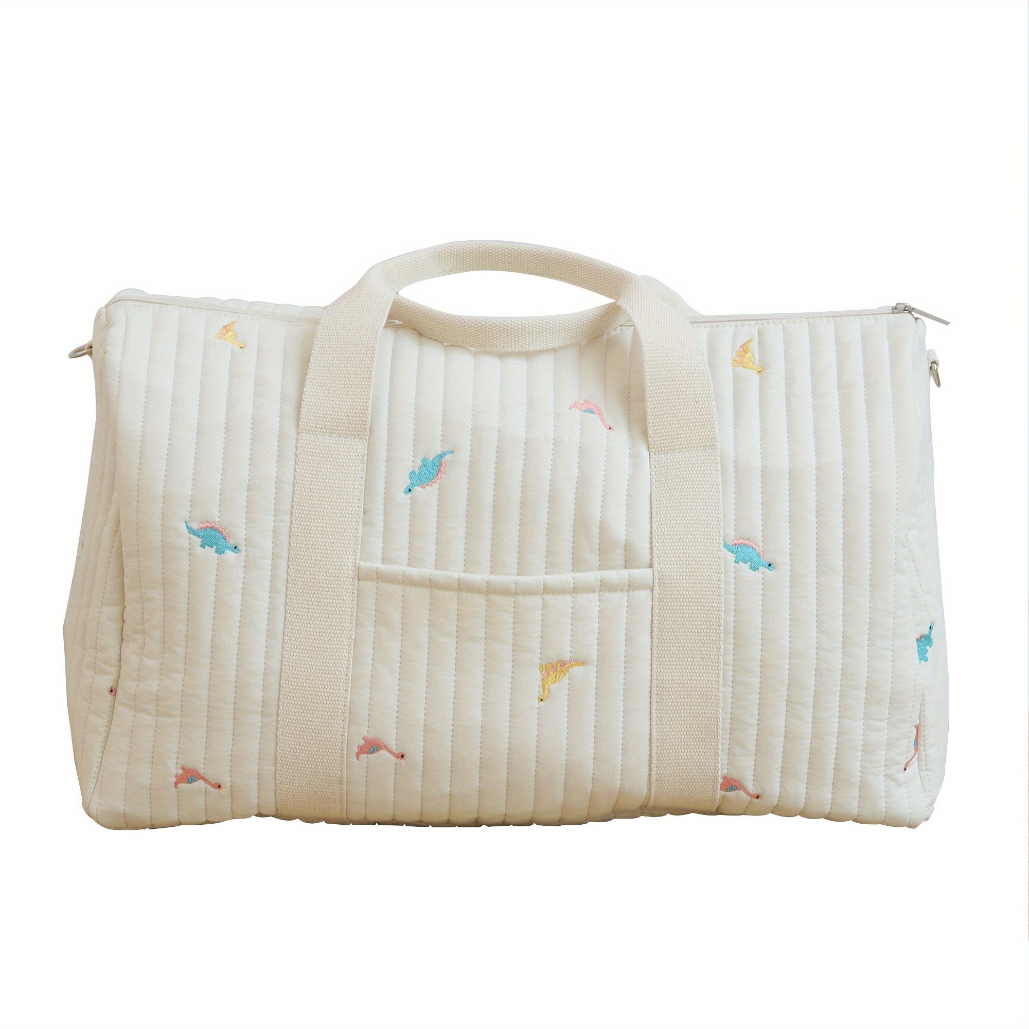 Large Capacity Travel Bag with Embroidered Design, Lightweight, Versatile for Short Trips