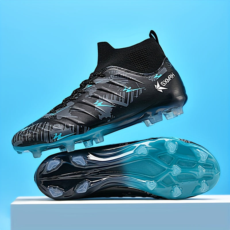 Men's Soccer Cleats Breathable Non-Slip Lace-Up Training and Competition Shoes