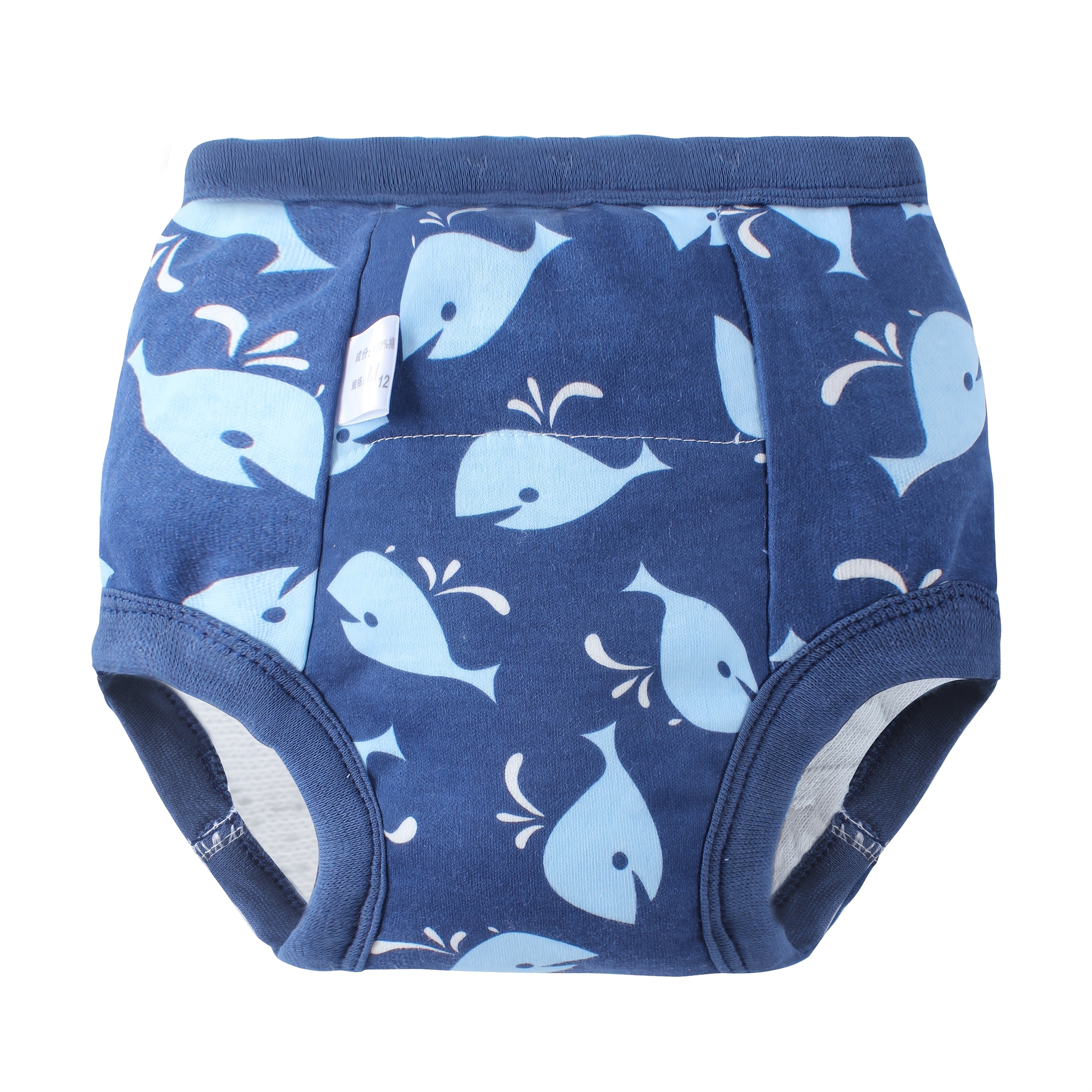 Juego de 8 pantalones de entrenamiento reutilizables con estampado de animales para entrenamiento en el orinal en azul gris claro