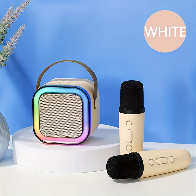 Wireless Mini Karaoke Machine with Media Player and RGB Light Portable Speaker for Family Parties and Birthdays