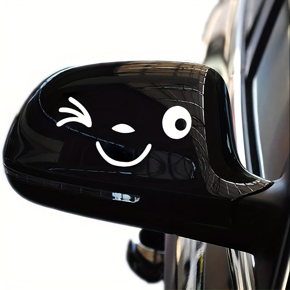 Joyful Face 3D Car Mirror Decal Stickers Rearview Side Vinyl Decals