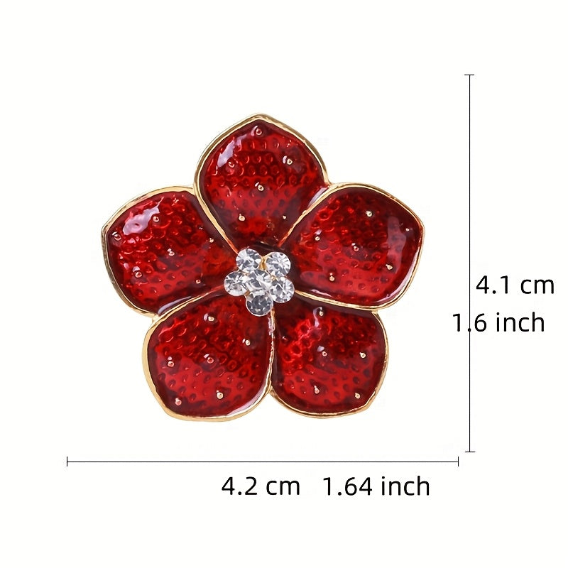SKEDS tomonidan vintage emal poppy gullari brosh: porloq aksentlar bilan zamonaviy gullar lapel pin, erkaklar va ayollar uchun abadiy zargarlik