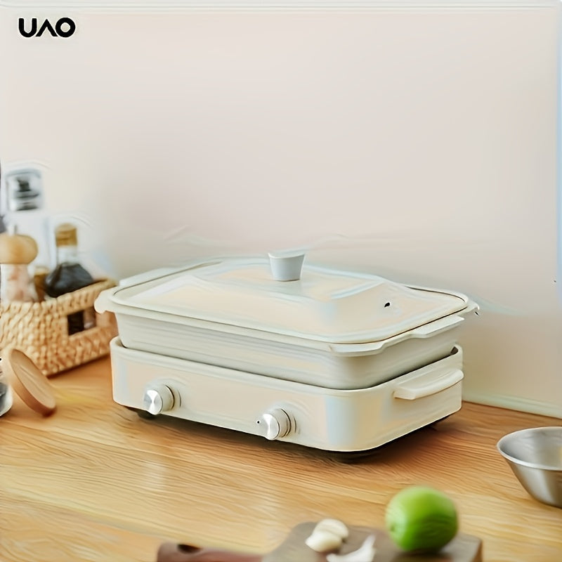 Multi-Function Cooking Pot with Electric Hot Pot BBQ Grill Non-Stick Aluminum Adjustable Temperature Versatile for Home Commercial Use