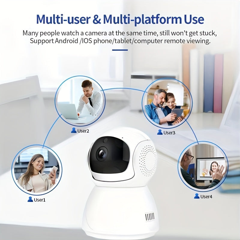 1080P Indoor Pet Monitoring Camera with Motion Detection Night Vision WiFi 360° Panorama