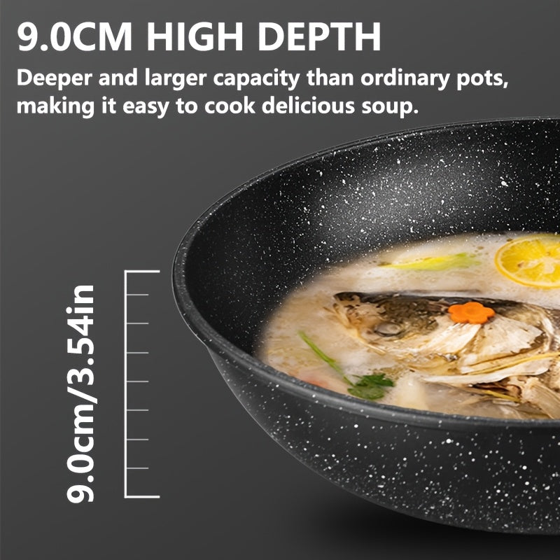 12-Inch Non-Stick Medical Stone Skillet Frying Pan Wok for Induction Gas Stoves