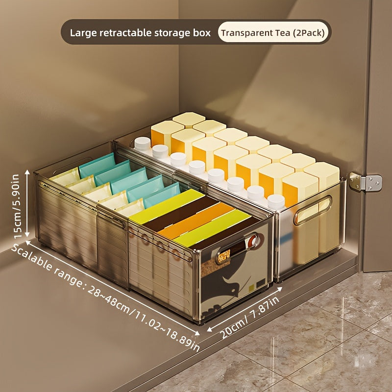 Caja de almacenamiento de ropa expandible con recipiente de plástico retráctil para cocina, dormitorio, baño y oficina