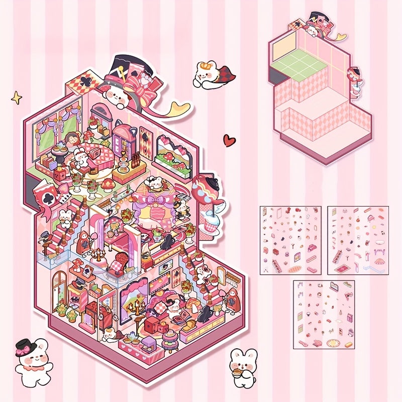 3D Наклейки для ландшафта хранения для миниатюрных сцен Маленький дом Журналинг DIY Облегчение стресса