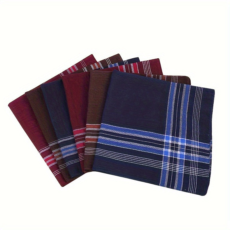 Men's Assorted Dark Color Polyester Handkerchiefs 12 Pack Woven Squares
