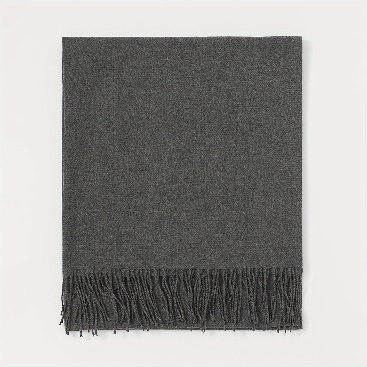 Women's Solid Color Scarf with Tassels Polyester Shawl for Casual Wear in Maroon Blue